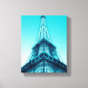 Canvas azul de Torre Eiffel Paris 8x10