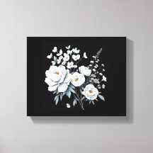 Canvas Botânica Mínima da Flor Branca | Elegante