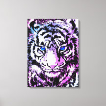 Canvas branca Tigre - Olhos Azuis Tigres