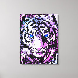 Canvas branca Tigre - Olhos Azuis Tigres