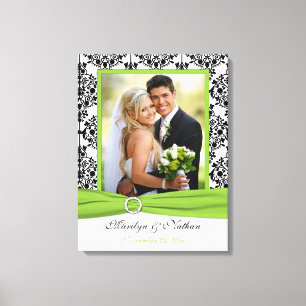 Canvas Chartreuse, Preto, Casamento tema damasco B
