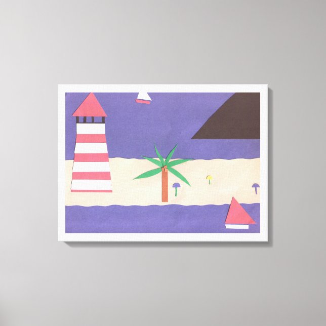 Canvas com Cena de Farol e Cena de Navegação (Frente)