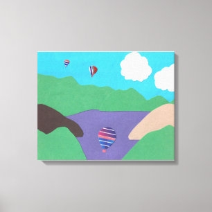 Canvas com Cena de Montanha e Lago