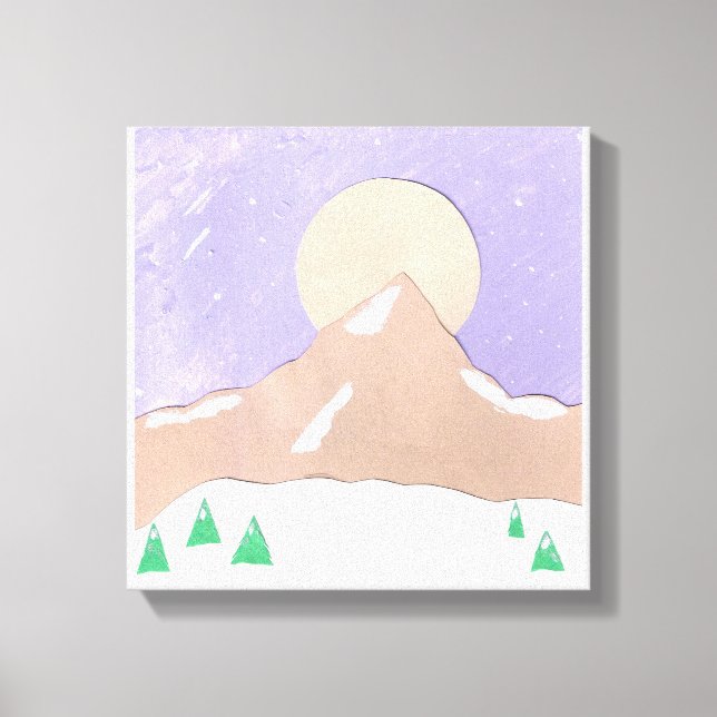Canvas com Cena de Montanha Snowy (Frente)