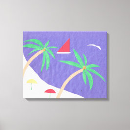 Canvas com cena de praia