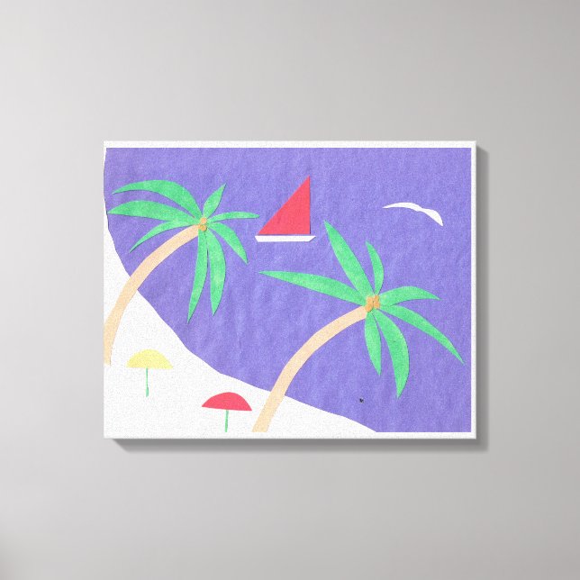 Canvas com cena de praia (Frente)