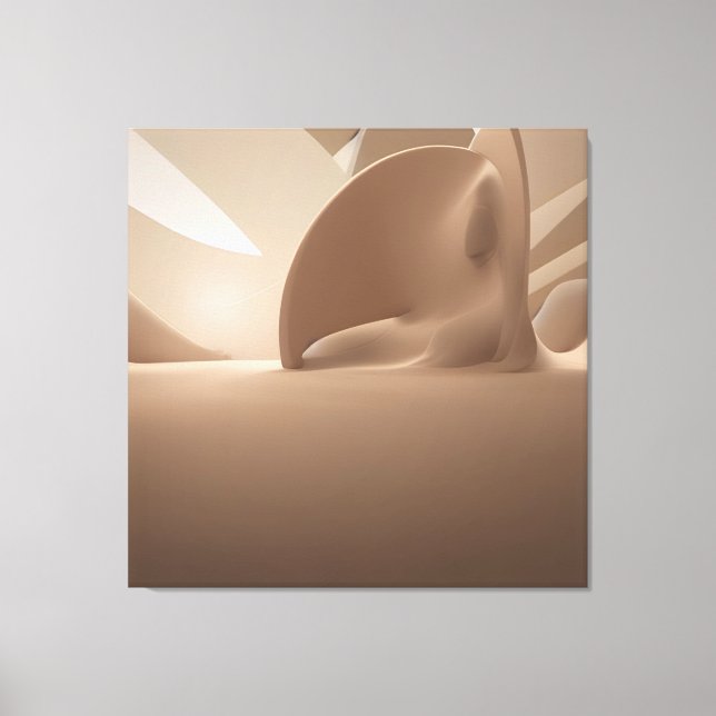 Canvas Contemporânea de Abstrato de bege Grande Mo (Frente)