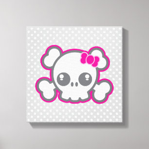 Canvas Crônica de Fita Rosa de Kawaii