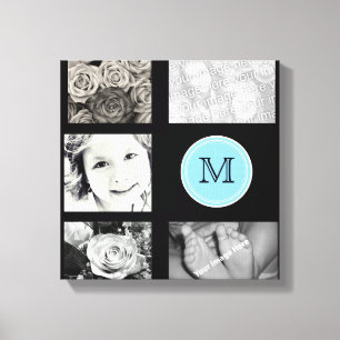 Canvas da colagem da foto do monograma