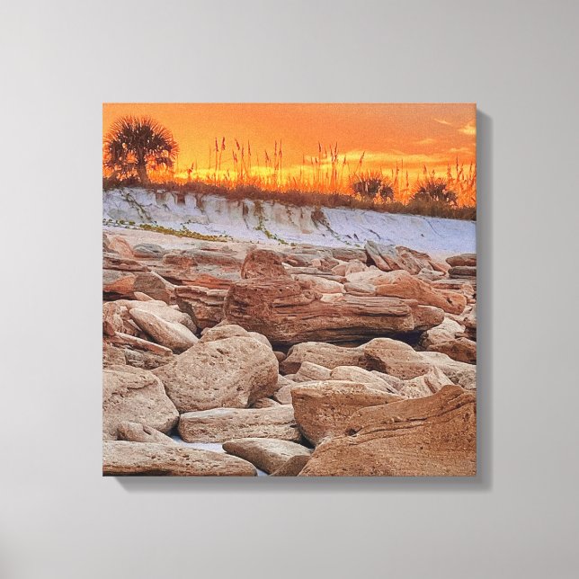 Canvas da linha costeira do oceano sunset (Frente)
