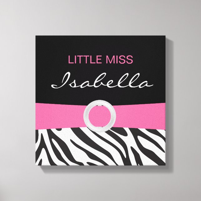 Canvas da Miss Name no padrão Zebra (Frente)