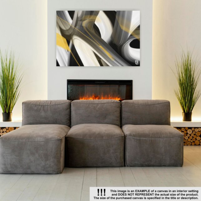 canvas de Abstrato de Tendência 36x24'', preto bra (Criador carregado)