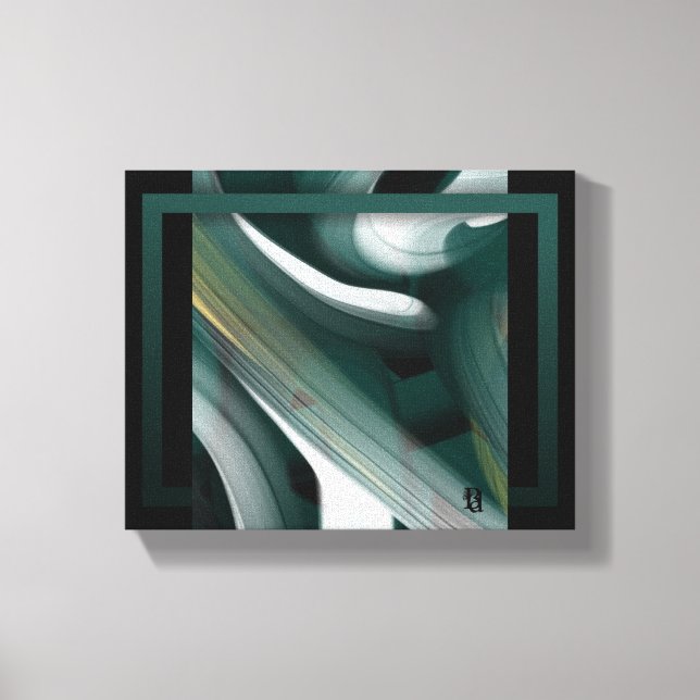 canvas de Abstrato de Tendência de 10 x 8" Preto V (Frente)