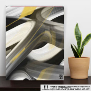 canvas de Abstrato de Tendência de 11 x 14" preto
