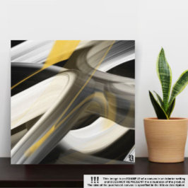 canvas de Abstrato de Tendência de 12 x 12" preto 