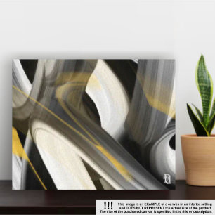 canvas de Abstrato de Tendência de 14 x 11" preto