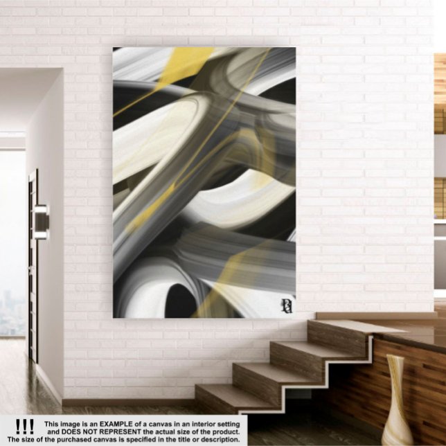 canvas de Abstrato de Tendência de 32x42", preto b (Criador carregado)