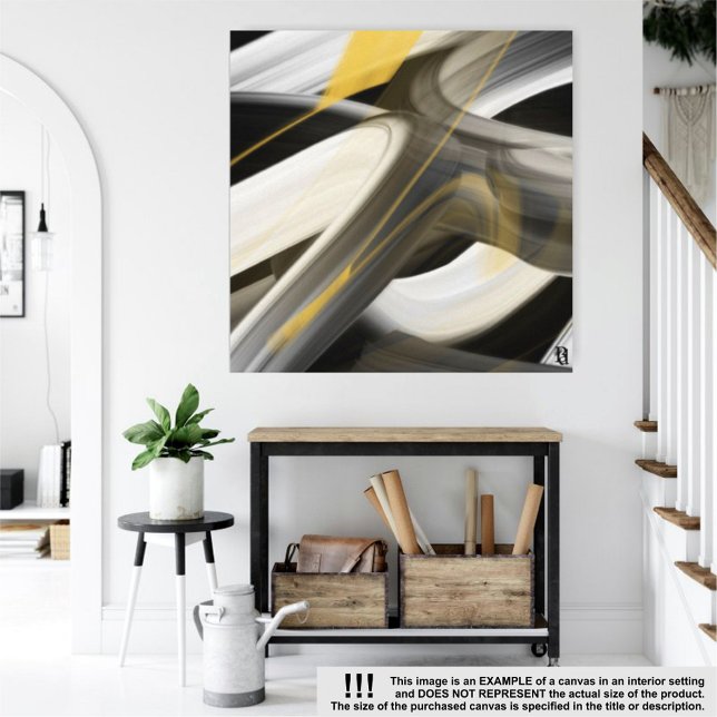 canvas de Abstrato de Tendência de 40x40", preto b (Criador carregado)
