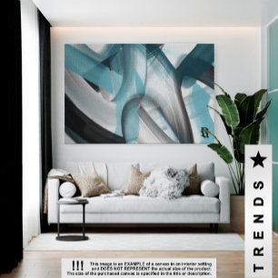 canvas de Abstrato de Tendência de 60x40" Preto Az
