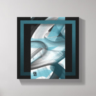 canvas de Abstrato de Tendência de 8x8" Azul branc