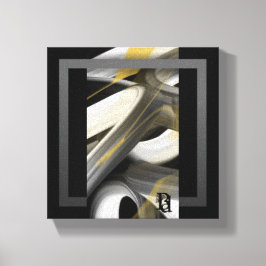 canvas de Abstrato de Tendência de 8x8" preto bran