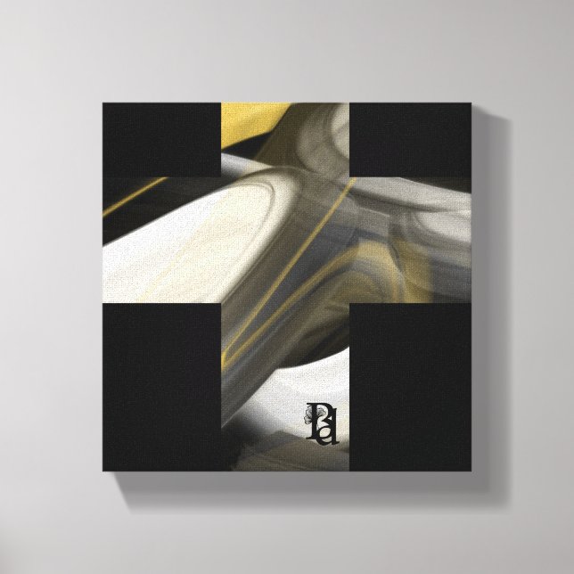 canvas de Abstrato de Tendência de 8x8" preto bran (Frente)