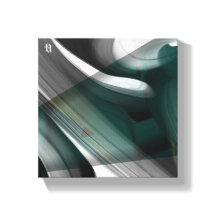 canvas de Abstrato de Tendência de 8x8" Preto Verd