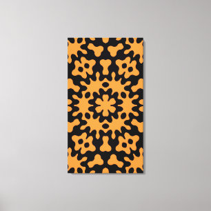 Canvas de Abstrato Floral Retro Laranja