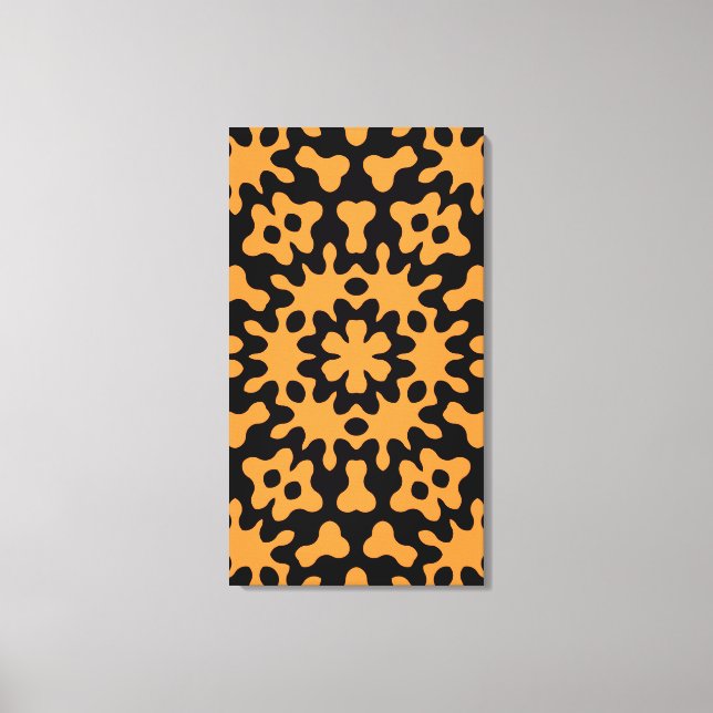 Canvas de Abstrato Floral Retro Laranja (Frente)