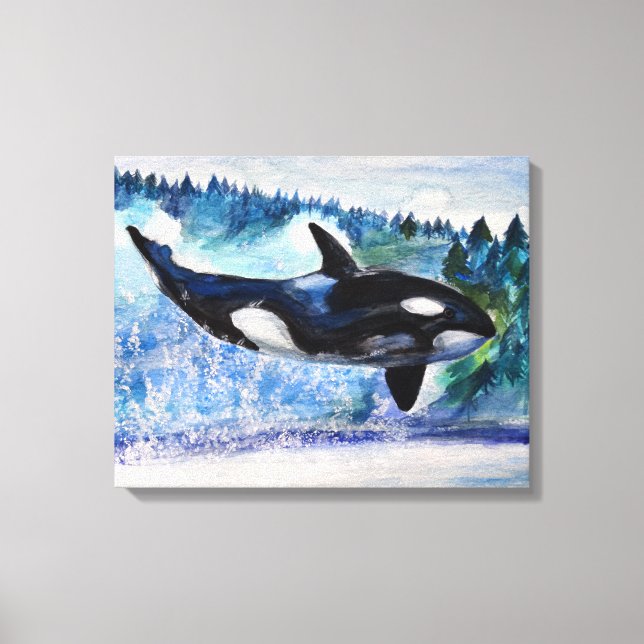 Canvas de aquarela de orca (Frente)