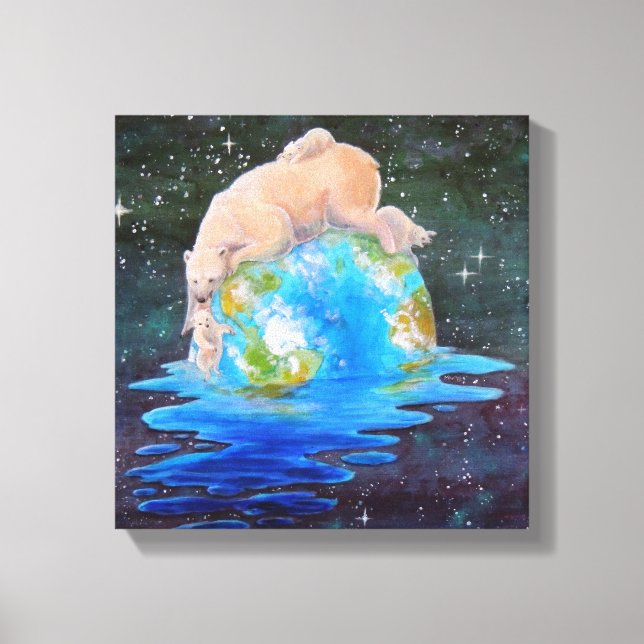 Canvas de Aquecimento Global Polar Bears (Frente)