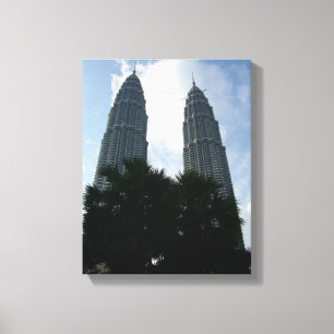 canvas de arbustos das torres de petronas