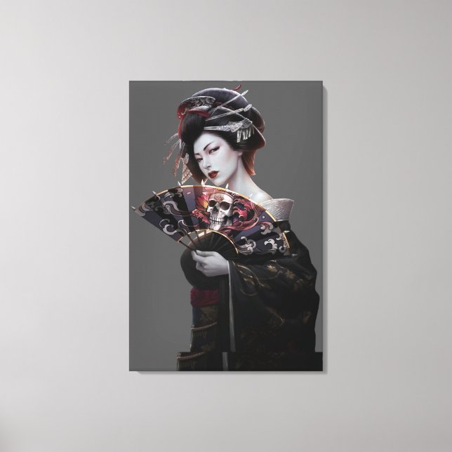 Canvas de Arte da Mulher Geisha Japonesa (Frente)