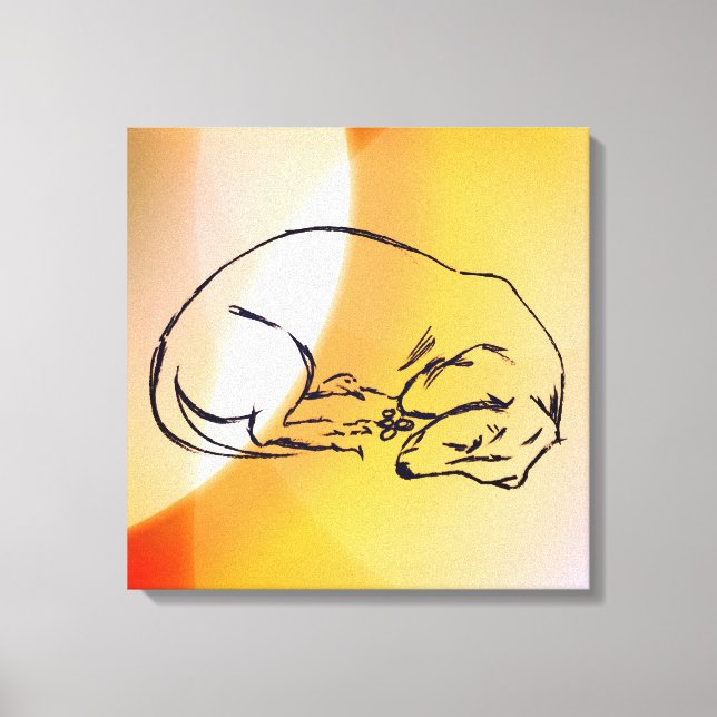 Canvas de Arte de Cachorro Dormindo (Frente)