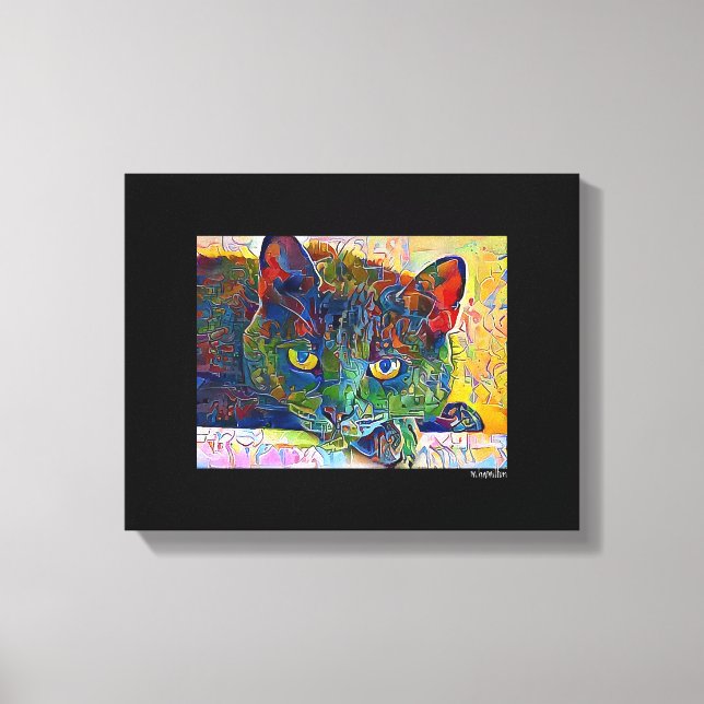 Canvas de arte digital de gatos (Frente)