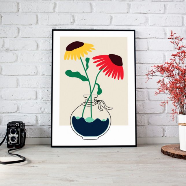 Canvas de arte do Buquê abstrato (living room décor, above bed wall art, modern home décor, nursery wall art, large wall décor, canvas)