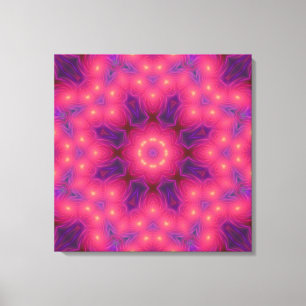 Canvas de Arte Fractal Roxa e Rosa