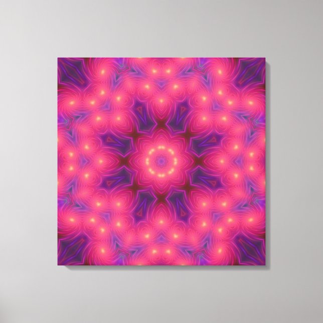 Canvas de Arte Fractal Roxa e Rosa (Frente)