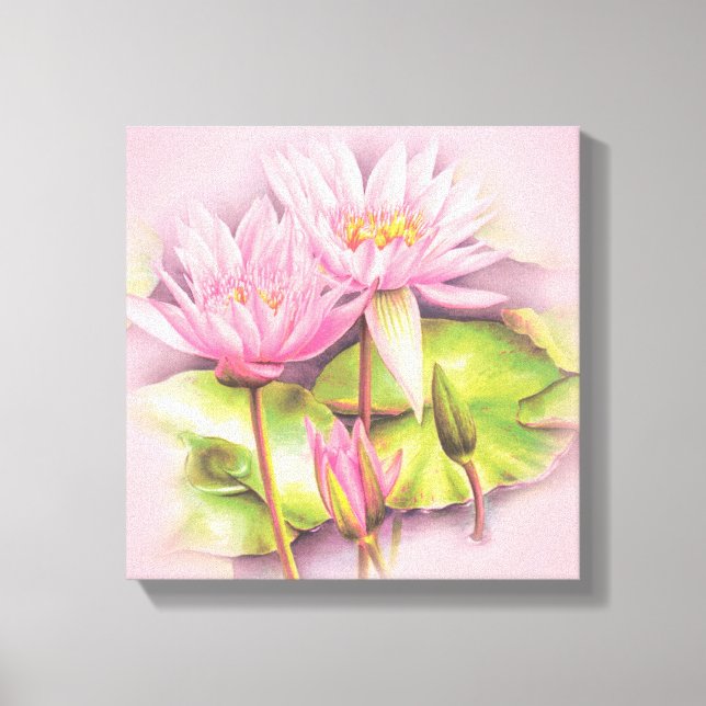Canvas de arte lírio-rosa impressão (Frente)
