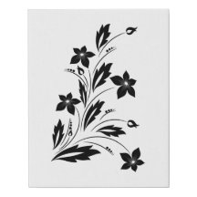 Canvas de arte preto e branco da flor