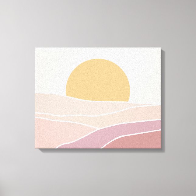 Canvas de Arte Sunset Mínima Rosa e Maurizada (Frente)