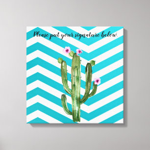 canvas de assinatura de 20"x20" Boho Cactos Cactus