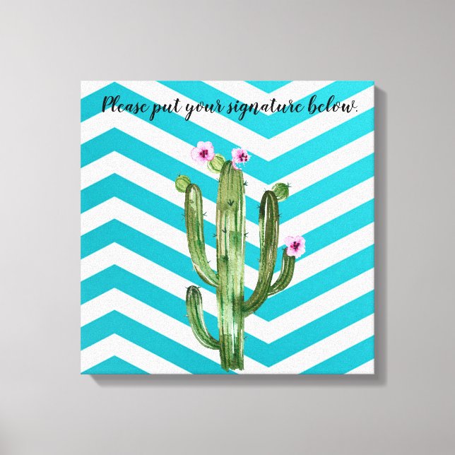 canvas de assinatura de 20"x20" Boho Cactos Cactus (Frente)