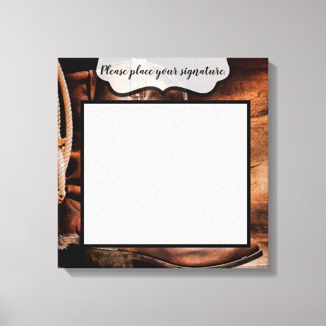 canvas de assinatura de 20"x20" Cowboy Boots Barn  (Frente)
