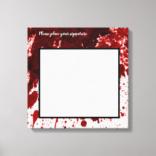 canvas de assinatura de 20"x20" Splatter de sangue