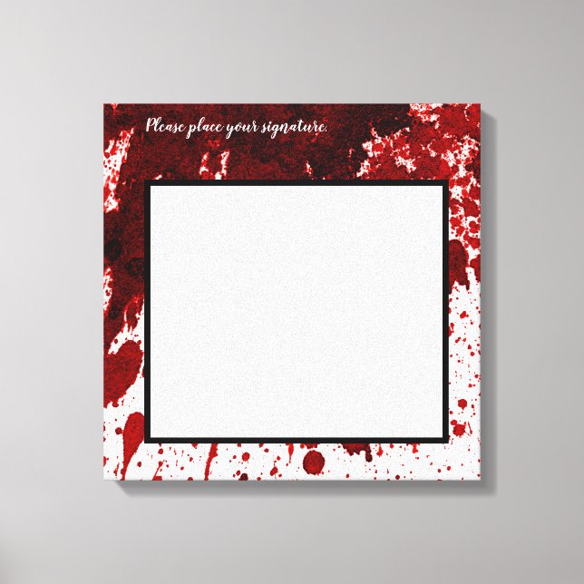 canvas de assinatura de 20"x20" Splatter de sangue (Frente)