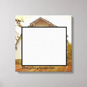 canvas de assinatura de 20"x20" Sunset Barn Countr