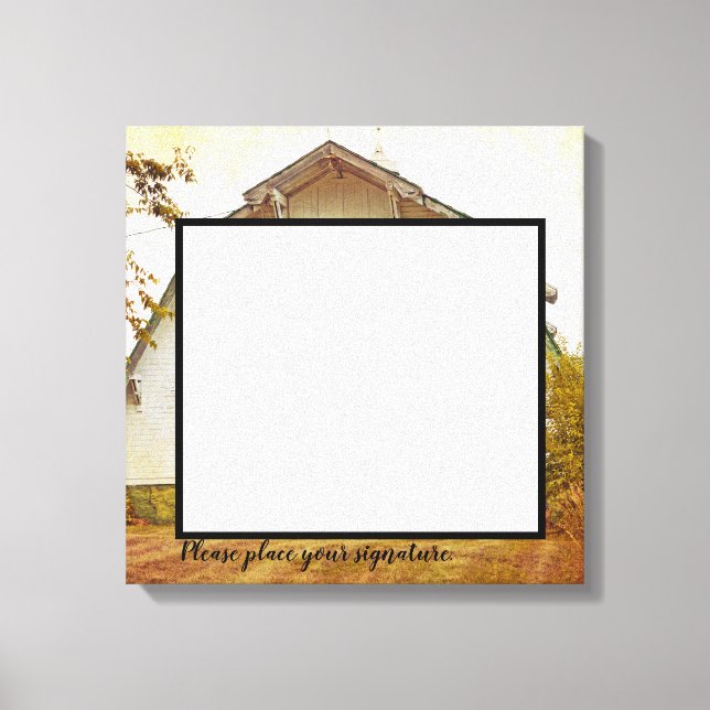 canvas de assinatura de 20"x20" Sunset Barn Countr (Frente)