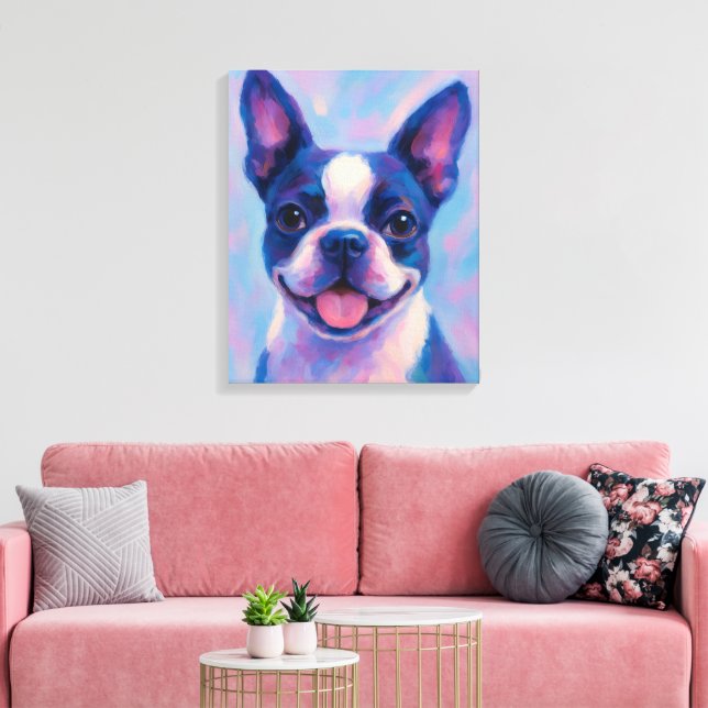 Canvas de Boston Terrier (Insitu(Sala de estar))