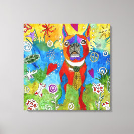 Canvas de Boston Terrier 20x20 (personalizável)
